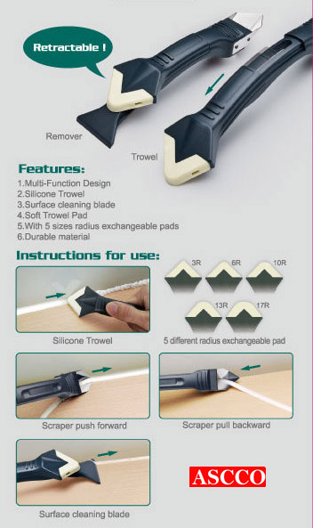 3 IN 1 SILICONE TROWEL AND SCRAPER, AS-PW137