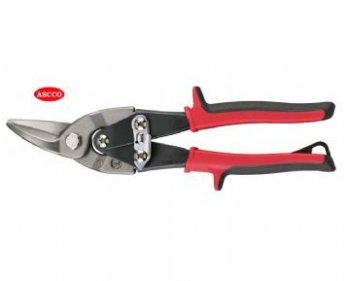 Aviation Tin Snips - Left cut with Red TPR Cushion Handle