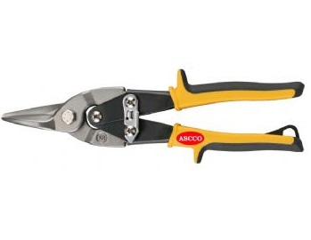 Aviation Tin Snips - Stright Cut with Yellow TPR Cushion  Handle