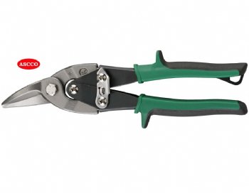 Aviation Tin Snips - Right Cut with Green TPR Cushion Handle